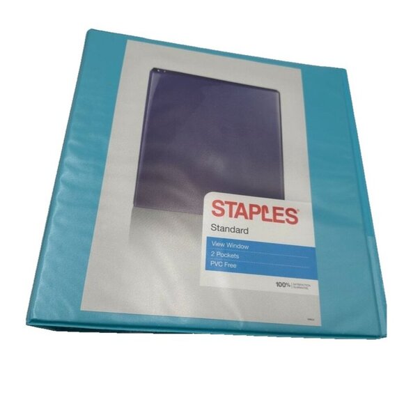 (2) Heavy Duty Staples and Avery 3 Ring Binders 1 1/2 " and 2" Blue and White - Picture 2 of 15